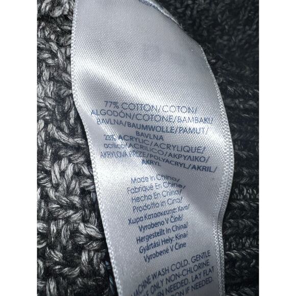 Chaps size L cotton blend pullover sweater black & white knit Ralph Lauren EUC - Picture 4 of 7